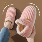 Cozy Solid Color Platform Plush Slippers - Non-slip Winter Home Shoes
