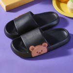 Cartoon Decor Pillow Slides, Soft Sole Platform Slip On EVA Shower Slides, Non-slip Summer Beach Slides