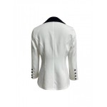 Elegant Color Block Open Front Blazer with Long Sleeve - Women's Outerwear