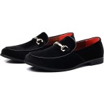 Mens Dress Shoes Loafers Business Classic Suede Luxury Copper Chain Party Wedding Moccasins for Male