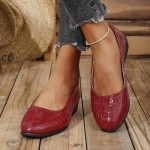 Women's Ballet Flats Business Office Work Dress Shoes Low Wedge Round Toe Slip-Ons Comfortable Dressy Casual Flats for Women