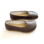 Grounding Shoes For Women, Barefoot Leather Shoes,Earthing With Copper Rivet, Wide Toe Box, Minimalistic Shoes, Gifts For Him | Bitter Brown