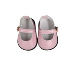 18" American Doll Shoes- Mary Jane Matte Black, Red, White, Pink, Shiny Black Shoe (18" Doll, Pink)