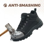 Waterproof Steel Toe Boots for Men Wide Width Non Slip Work Shoes Slip Resistant Safety Toe Sneakers Indestructible Construction Composite Toe Shoe Puncture Proof Footwear