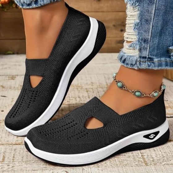 Orthopedic Shoes for Women 2025,Women's Soft Sole Mesh Comfort Wedge Sneakers Breathable Slip On Arch Support Non-Slip Comfortable Wide Width Summer Lightweight Knit Nurse Comfy Walking Sneak