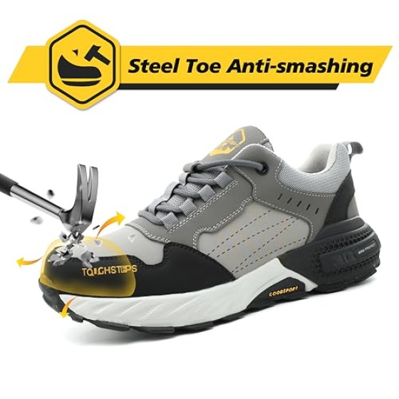 Steel Toe Shoes for Men Women Puncture Proof Safety Work Sneakers Lightweight Comfortable Indestructible Utility Shoes
