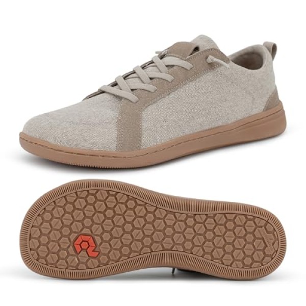 Men's Barefoot Wide Toe Box Shoes - Minimalist Barefoot Shoes with Zero Drop Sole Extra Wide Slip on Walking Shoes for Men