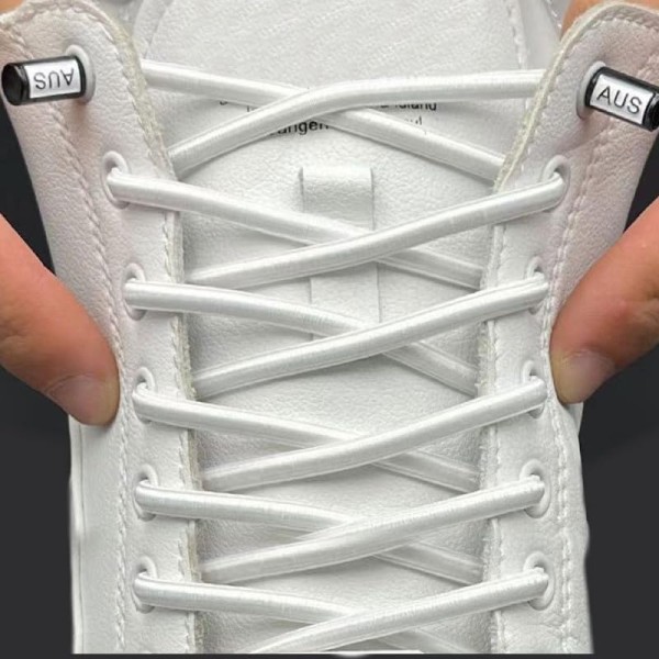 Generic Elastic No-Tie Shoe Laces (White, 2 Pair)