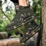 High-top Sports Canvas Camouflage Shoes Suitable for Outdoor Mountaineering and Hiking Training