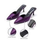 Women's Heels Sandals Closed Pointed Toe Stiletto Heel Slip on Mules Comfortable Casual Dress Pumps Shoes