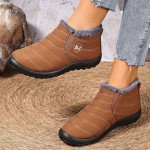Snow Boots for Women Waterproof with Comfortable Warm Faux Fur Lined Ankle Booties Outdoor Slip On Winter Short Boots
